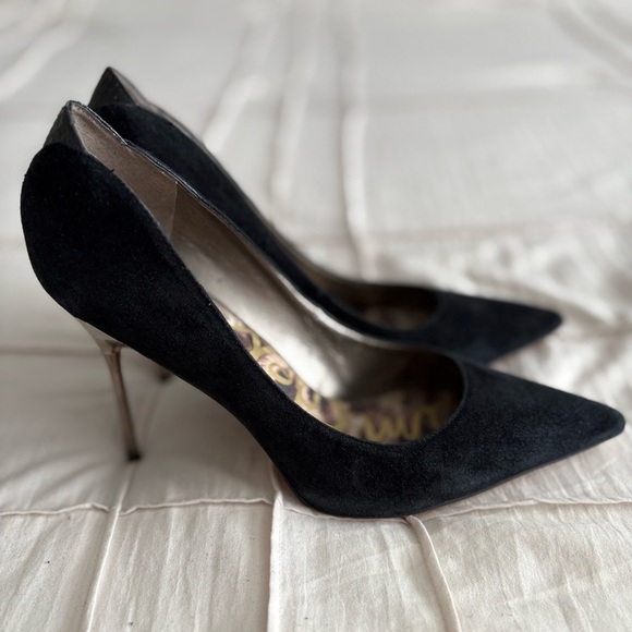 Sam Edelman Black Suede Pointed Toe Heels – Size 9.5 - Picture 2 of 6